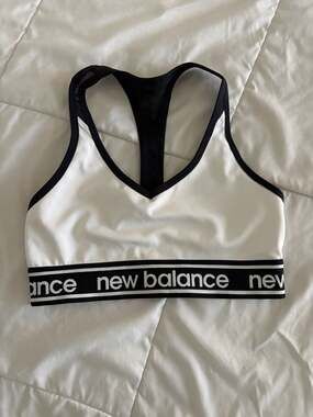New Balance NB Dry Pace Racerback Sports Bra White Black